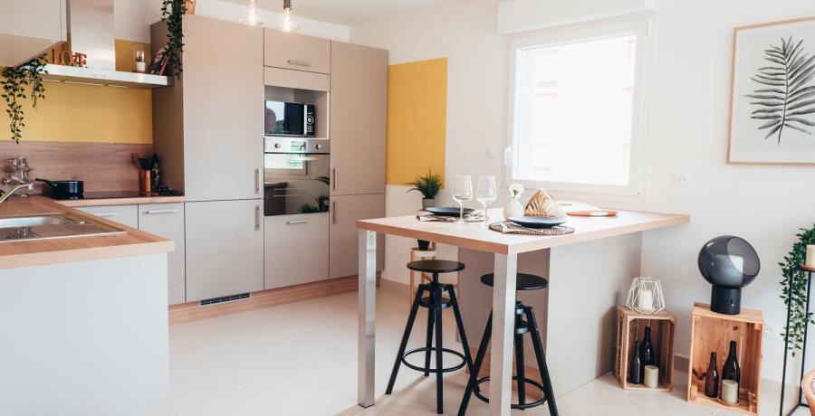 Programme immobilier neuf à Besançon : Les Carrés Providentia, Duplex-Jardin cuisine