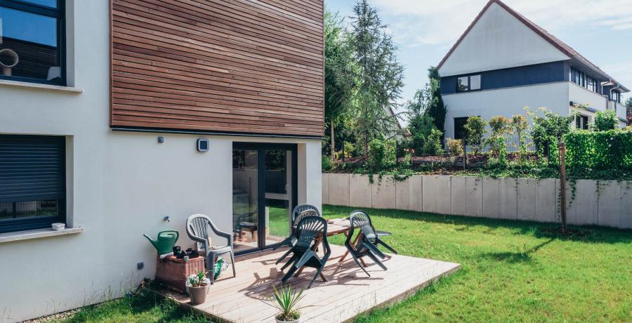 programme immobilier neuf à ungersheim : les carrés ungi, duplex-jardin espace terrasse